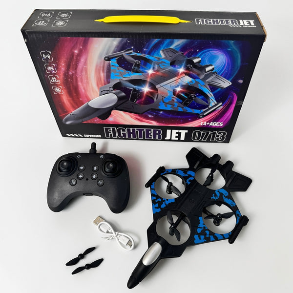 ABS Plastic Fighter Jet RC Drone – 360° Stunt Flying With LED Lights
