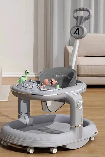 4in1 Multi-functional Baby Dino Musical Walker - Gray