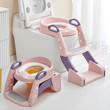 Multi-functional Foldable Baby Pot With Ladder - Pink