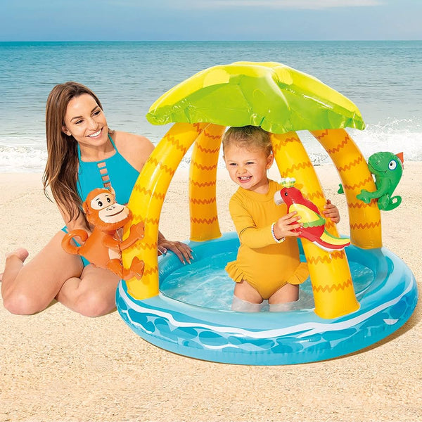 INTEX Tropical Island Pool with Padded Floor and Parasol 102×86 cm – 58417