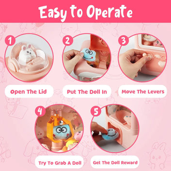Mini Claw Machine Toy ,Lights, Music, with Smile Camera