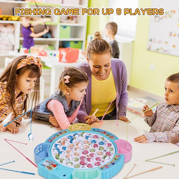 Fishing Game Toy Fish Board Rotating with Music