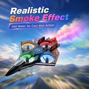Smoke Effect RC Fighter Jet – 360° Stunt Flying Toy with LED Lights