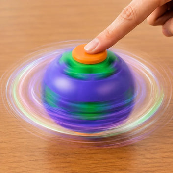 Press & Spin 3D Colorful Spinning Ball - 1Pc