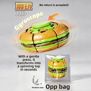 Press & Spin 3D Spinning Burger Toy - 1Pc