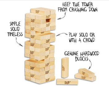 Jenga Tower Wooden Blocks Game BIG 54 Pieces