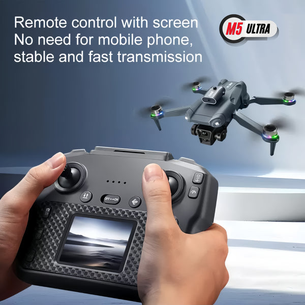 M5 Ultra 360° Obstacle Avoidance Drone with LCD Controller